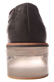 Jeffrey Campbell Shoe Adel Washed Leather and Lucite in Black