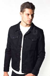 Profound Aesthetic The Moonless Black Denim Jacket w Quilted Leather