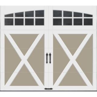 Clopay Coachman Collection 8 ft. x 7 ft. 18.4 R Value Intellicore Insulated Sandstone Garage Door with Arch Window CXU21_ST_ARCH4