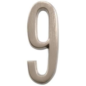 The Hillman Group Distinctions 4 in. Flush Mount Nickel Plated Number 9 843289