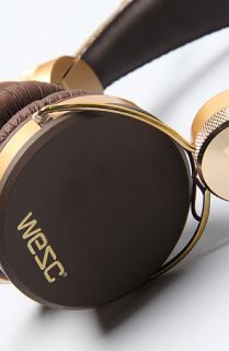 WeSC The Banjar Golden Headphones in Dark Chocolate