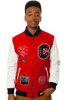 Crooks and Castles Jacket Pastime Stadium in True Red