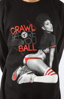 T.I.T.S. (Two In The Shirt) The Crawl Before You Ball Crewneck Sweatshirt in Black