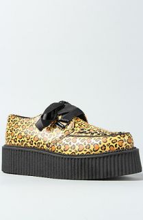 T.U.K. The Mondo Creeper Shoe in Heart Leopard Print Leather