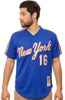 Mitchell & Ness Jersey The 1987 New York Mets Dwight Gooden #16 Mesh Batting Practice in Blue