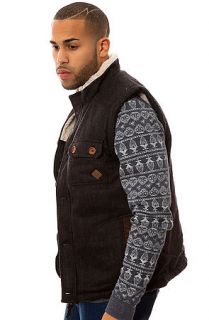 Bellfield The Pico Wadded Check Wool Vest in Charcoal Check