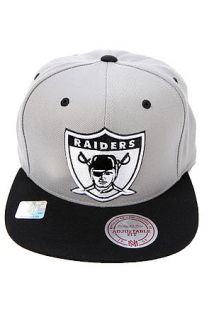 Mitchell and Ness Oakland Raiders 2 Tone Velcro Cap in Grey and Black
