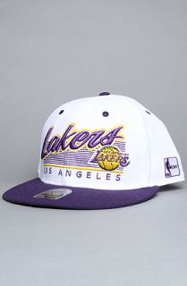 47 Brand Hats The Los Angeles Lakers White Flash MVP Snapback Hat in White Purple