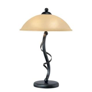 Illumine 3 Light 24 in. Bronze Table Lamp with Amber Glass Shade CLI LS 21571