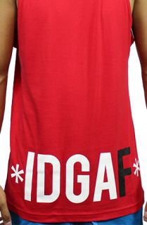 1st Class IDGAF 2 Tone Tank Top in Red