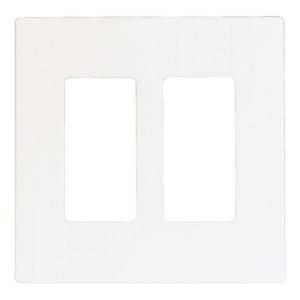 Cooper Wiring Devices 2 Switch Decorator Duplex Nylon Wall Plate   White PJS262W L