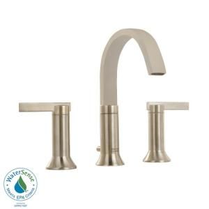 American Standard Berwick 8 in. Widespread 2 Handle High Arc Bathroom Faucet in Satin Nickel with Speed Connect Drain 7430.801.295