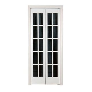 Pinecroft Classic French Glass Wood Universal/Reversible Interior Bi fold Door 872530WT