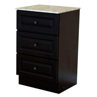 Bellaterra Home Newry 20 in. W Marble Linen Cabinet in Dark Mahogany with Vanity Top in White Cararra 605523