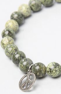 Ettika The Peace Pendant Charm Semi Precious Stone Ball Stretch Bracelet