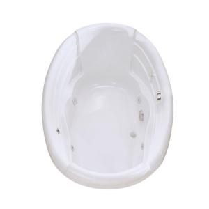 MAAX Agora 6 ft. Center Drain Whirlpool Tub with Hydrosens in White 100486 107 001 000