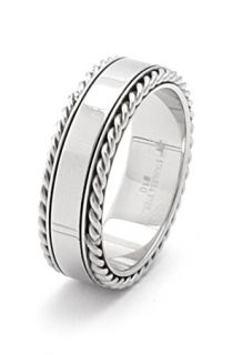 King Ice Mens Double Lasso Stainless Steel Ring