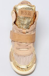 Ash Shoes The Funky Sneaker in Antic Gold Chamois Metal e Mesh
