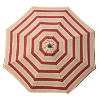 Hampton Bay 7 1/2 ft. Patio Umbrella in Chili Stripe 9714 01250000