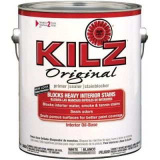 KILZ ORIGINAL 1 gal. White Low VOC Oil Based Interior Primer, Sealer and Stain Blocker 10936