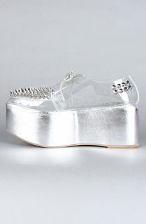 Jeffrey Campbell The Stinger Spiked Shoe in Silver and Clear