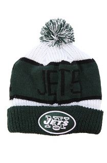 47 Brand Hats The New York Jets Calgary Pom Beanie in Green White