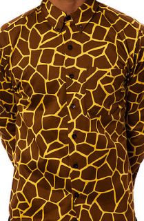 Naked & Famous Shirt Regular Buttondown in Giraffe and Brown and Yellow