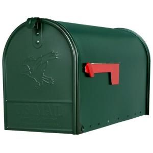 Gibraltar Mailboxes Elite Large Premium Steel Post Mount Mailbox in Green E1600G00