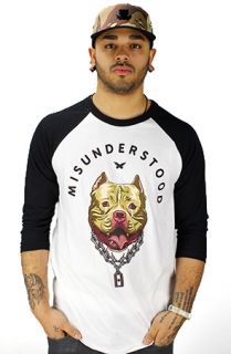 Entree LS MISUNDERSTOOD PITBULL White Baseball Tee