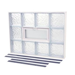 TAFCO WINDOWS NailUp2 23 7/8 in. x 33 3/8 in. x 3 1/4 in. Vented Ice Pattern Replacement Glass Block Window NU2 304V I