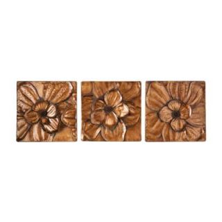 10 in. x 10 in. Magnolia Wall 3 Piece Metal Wall Hanging Set WS4136