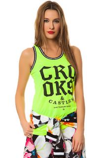 Crooks and Castles Shirt Athletica Basketball Jersey in Neon Yellow
