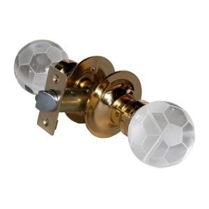 Krystal Touch of NY Soccer Ball Crystal Brass Passive Door Knob with LED Mixing Lighting Touch Activated DL3616BPAS