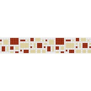 Mosaic Loft Scatter Rust Border 117.5 in. x 4 in. Glass Wall and Light Residential Floor Mosaic Tile 089 0201