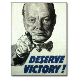 Churchill   Deserve Victory Postcard