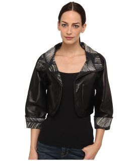 DSQUARED2 Palms Mix Leather Bolero Womens Jacket (Black)
