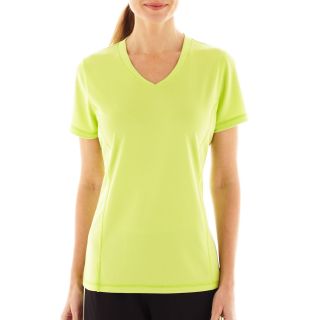 Made For Life Short Sleeve Seamed Mesh Tee, Green, Womens