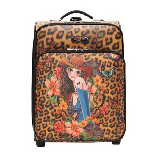 Nicole Lee Cleo Print Collection 20 inch Sandra Camel Carry On Rolling Expandable Upright