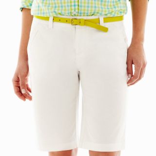 Denim Bermuda Shorts, White