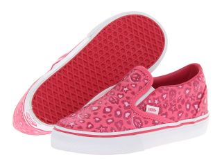 Vans Kids Classic Slip On Hot Pink/True White) Girls Shoes (Pink)