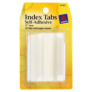 Avery Self adhesive 2 inch Index Tabs With Writable Inserts (pack Of 25)