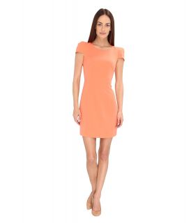 tibi Bibelot Crepe Short Sleeve Dress w/ Open Back Womens Dress (Orange)