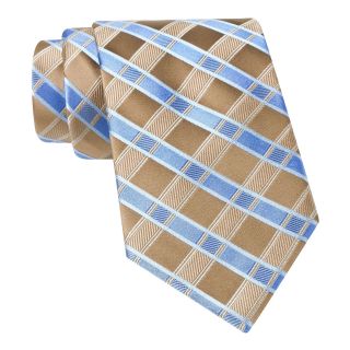 Stafford Penney Grid Silk Tie, Blue, Mens