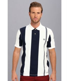 Fred Perry British Deckchair Collection Southsea Stripe Tipped Polo Mens Short Sleeve Pullover (Navy)