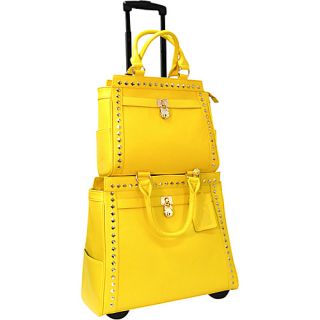 Pyramid Studs Laptop Rollerbrief and Tablet Tote Set Yellow   Cabrelli