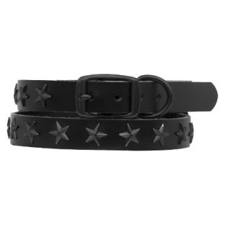 Platinum Pets Black Genuine Leather Dog Collar with Stars   Black (9.5   12.5)