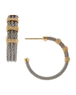 Three Row Cable Hoop Earrings
