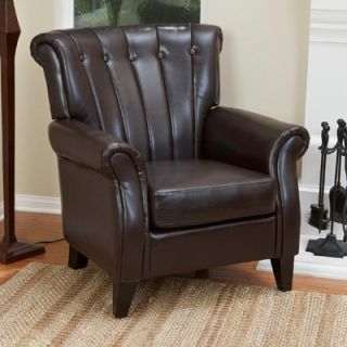 Home Loft Concept Tallow Channel Tufted Leather Club Chair W5320329