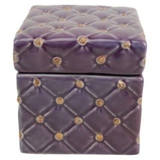Ceramic Tufted Box   Purple by Drew De Rose
