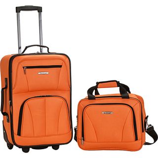 Rio 2 Piece Carry On Luggage Set Orange   Rockland Luggage Lugg